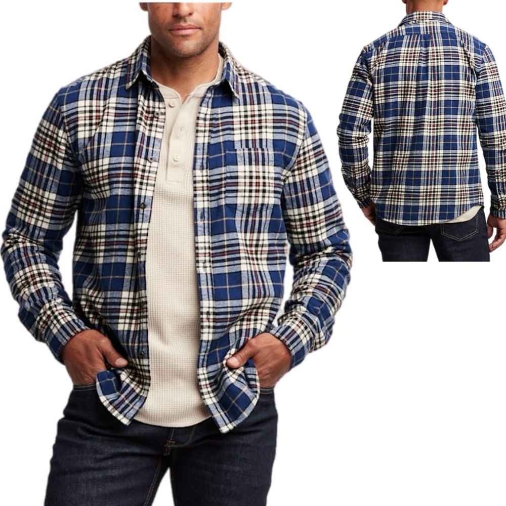 Line of Trade Summit Flannel Shirt in Trail Blue Size Medium 100% Cotton GUC